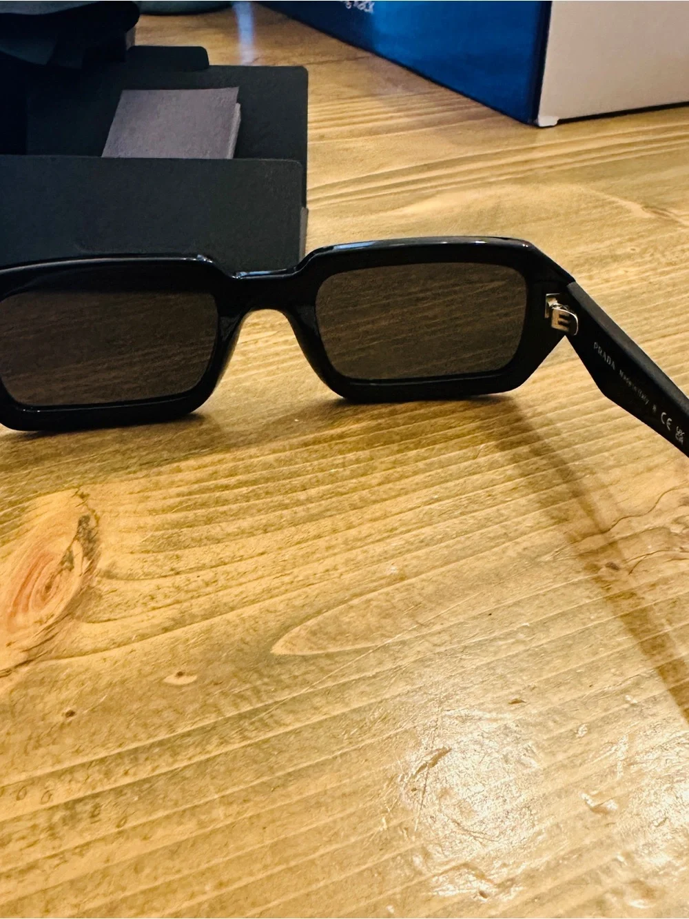Prada Black Oversized Rectangular Sunglasses